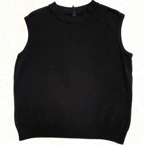 St. John Collection Marie Gray Santana Knit Sleeveless Black Top Womens Medium